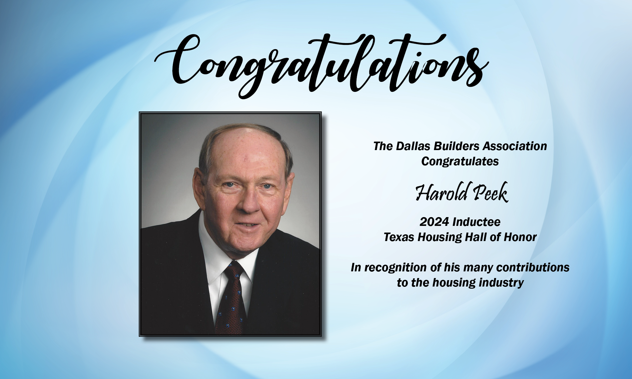 Harold Peek - Texas Housing Hall of Honor